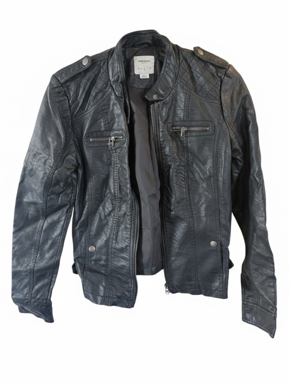 Vero Moda Women’s Faux Leather Biker Jacket – Size M FLAWED